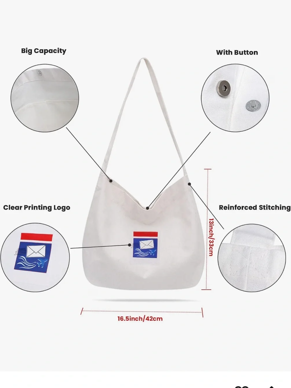 Kids Mail Carrier Crossbody Bag in White - Pretend Play Accessory